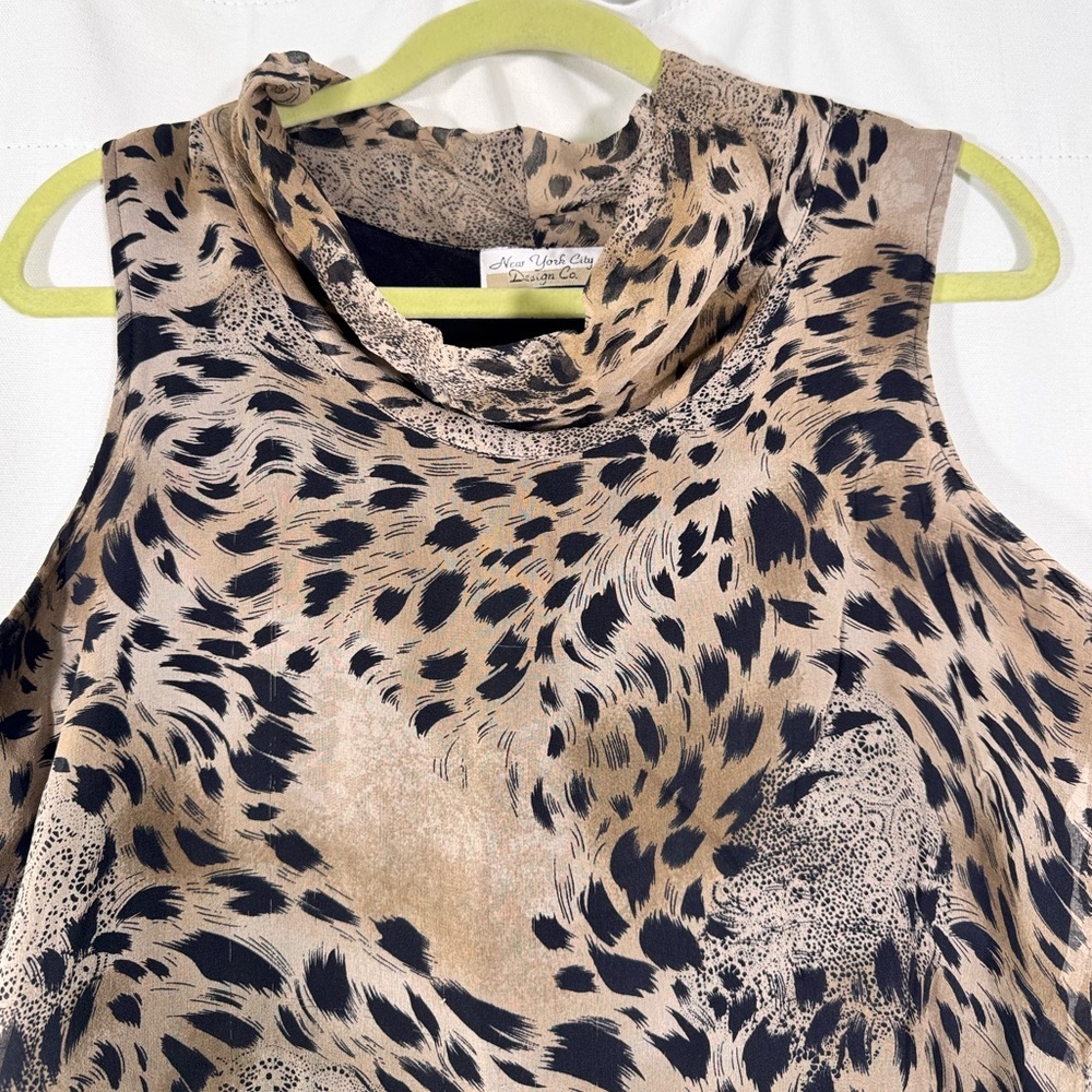 Vintage Silk Animal Print Cowl Neck Blouse - Picture 4 of 5